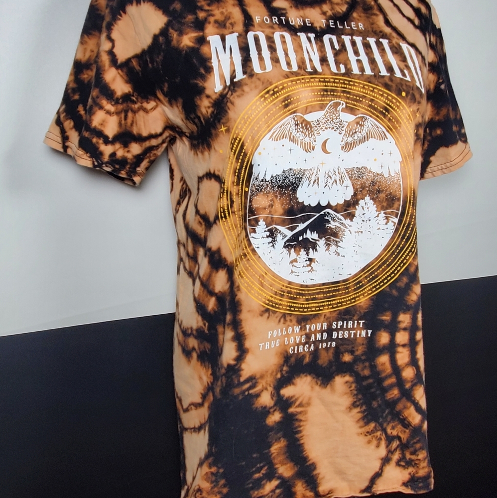 Reverse Tiedye Women's Graphic Tee Hippie Size Small Perfect For Music Festival